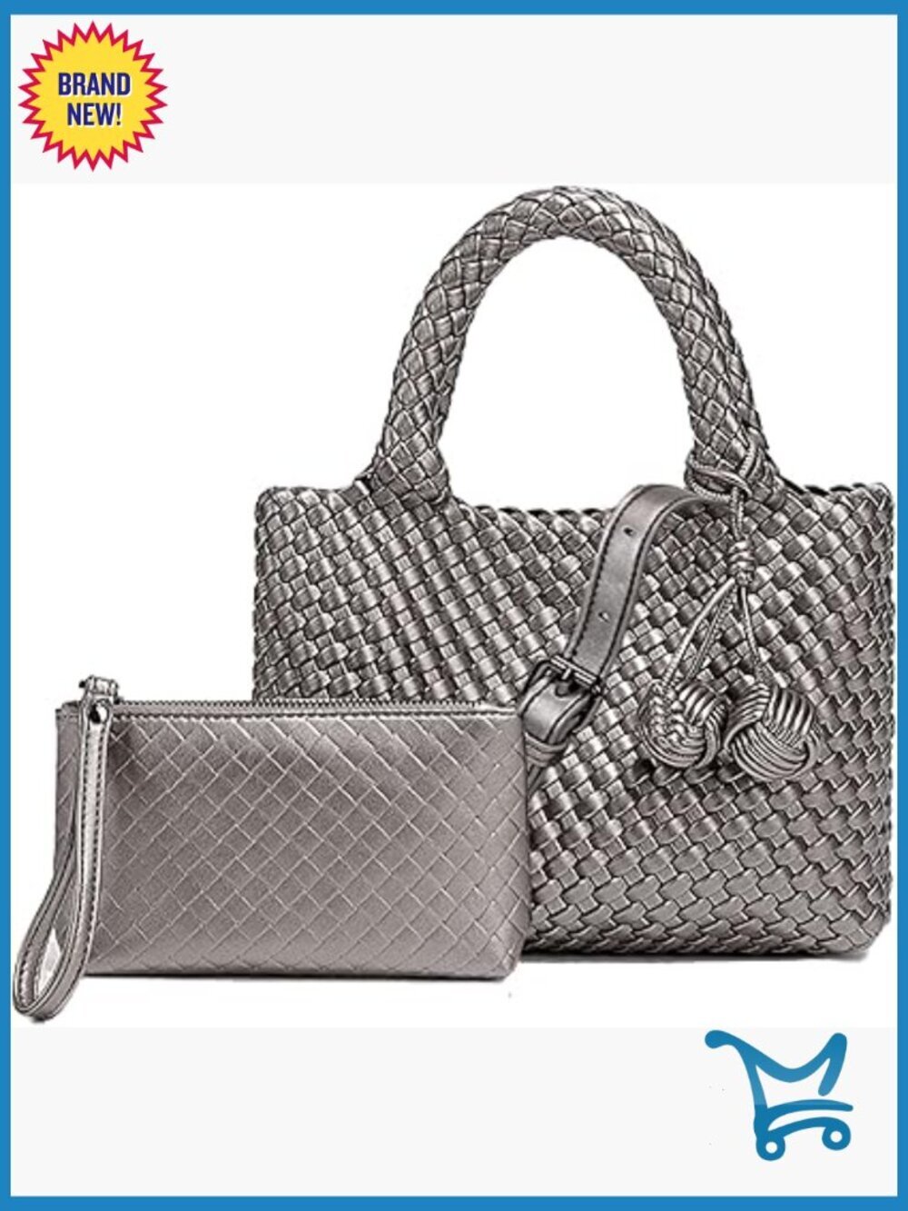 Foldable Vegan Leather Tote Crossbody Bag with Adjustable Strap